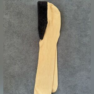 Vintage Two Tone faux fur scarf with hood + neck tie